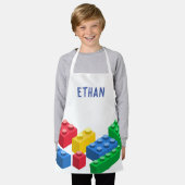 Spielzeug-Gebäude-Steine bunt Kinder Schürze (Getragen)