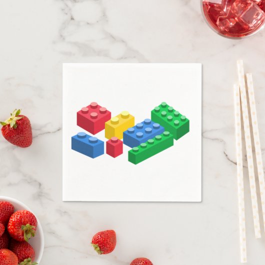 Spielzeug-Gebäude-Steine bunt Kinder Serviette (Beispiel)