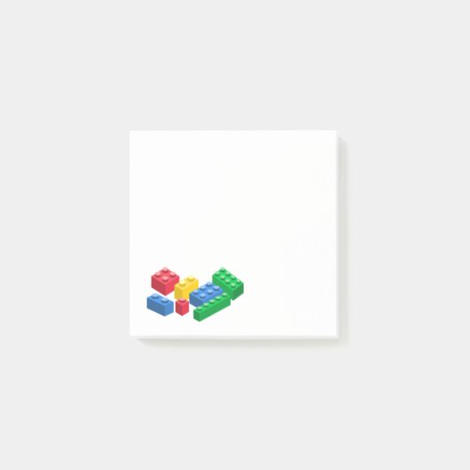 Spielzeug-Gebäude-Ziegel bunt Post-it Klebezettel (Vorderseite)