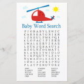 Spielzeug Hubschrauber Baby Shower Word Search Gam (Vorderseite)