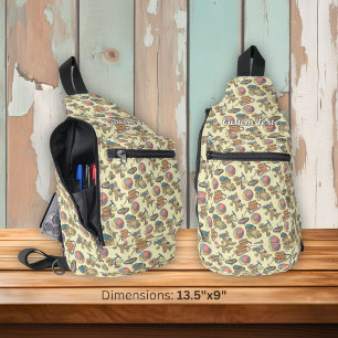 Spielzeug-Icons Hintergrund Crossbody Bag