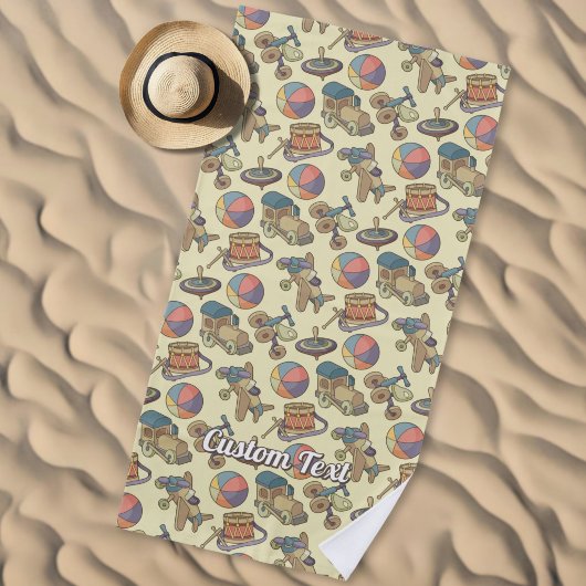 Spielzeug-Icons Hintergrund Strandtuch