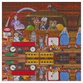 Spielzeug im Attikum Stoff (Nahaufnahme)