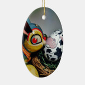 Spielzeug-Kaninchen und Kuhei Keramik Ornament (Rechts)