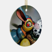 Spielzeug-Kaninchen und Kuhei Keramikornament (Rechts)