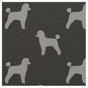 Spielzeug Poodle Hund Silhouetten Muster Grau und  Stoff