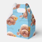 Spielzeug Poodle mit Blume- und Telefondarstellung Geschenkschachtel (Rückseite)