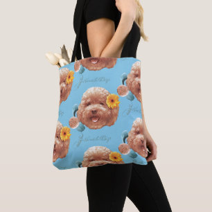 Spielzeug Poodle mit Blume- und Telefondarstellung Tasche