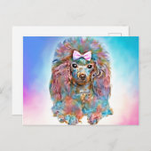 Spielzeug Poodle - Pastellöle Postkarte (Vorne/Hinten)