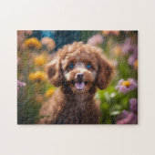 Spielzeug Poodle Welpe in Blume Puzzle (Horizontal)