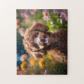 Spielzeug Poodle Welpe in Blume Puzzle (Vertikal)