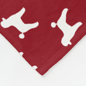 Spielzeug-Pudel-Silhouette-Muster-Rot Fleecedecke (Ecke)