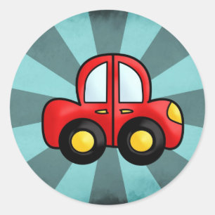 Spielzeug-Retro-Auto-Kunst Runder Aufkleber