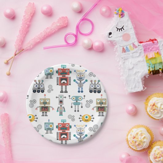 Spielzeug-Roboter Pappteller (Party)
