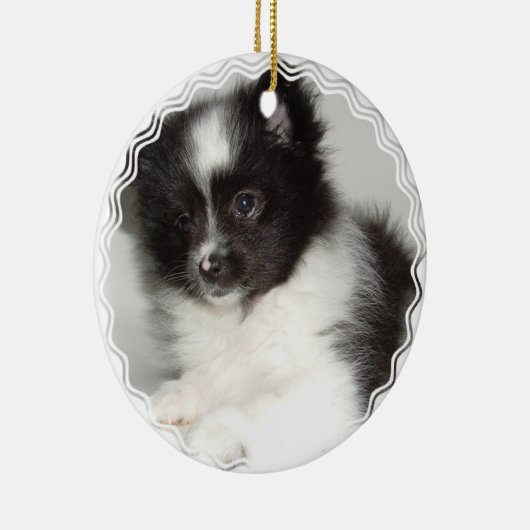 Spielzeug-Spitz-Hundeverzierung Keramikornament (Rechts)