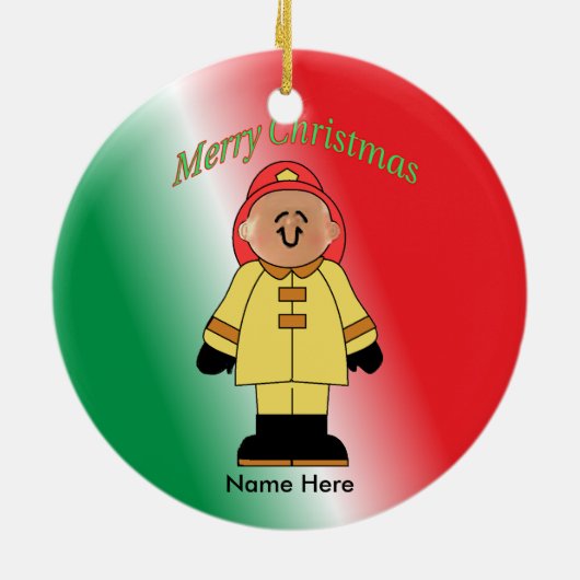 Spielzeug White Fireman Custom Keramik Ornament (Hinten)