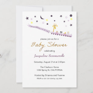 Spielzeug Zug Tier Passagiere Baby Shower Einladung