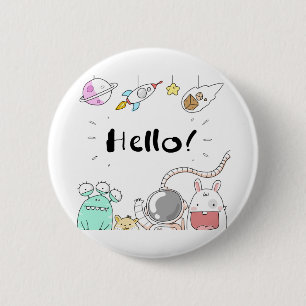 Spielzeugastronaut Rocket Planet Galaxy Alien Mons Button