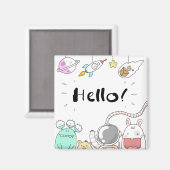 Spielzeugastronaut Rocket Planet Galaxy Alien Mons Magnet (Vorderseite/Rückseite)