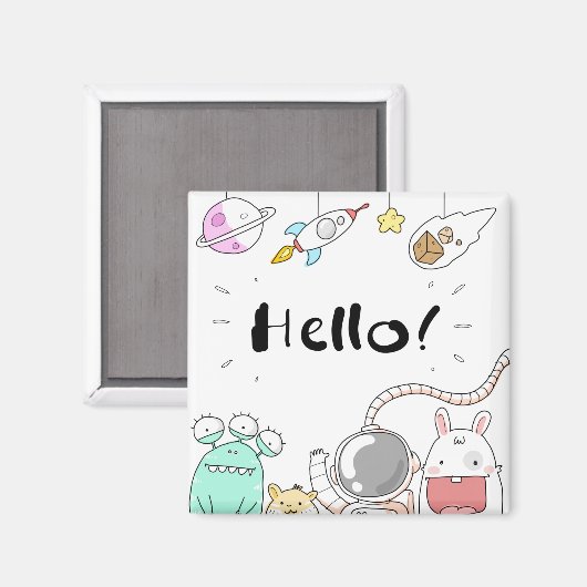 Spielzeugastronaut Rocket Planet Galaxy Alien Mons Magnet (Vorderseite/Rückseite)