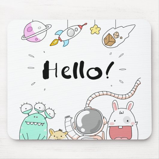 Spielzeugastronaut Rocket Planet Galaxy Alien Mons Mousepad (Vorne)