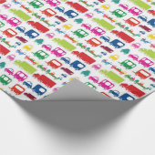 Spielzeugauto- und -busentwurf geschenkpapier (Ecke)