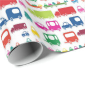 Spielzeugauto- und -busentwurf geschenkpapier (Rolleneckpunkt)