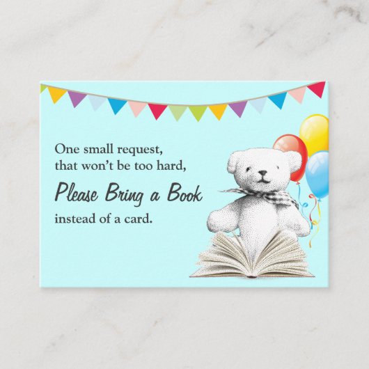 Spielzeugbär Bringen Sie eine Babydusche mit Buchu Begleitkarte (Vorderseite)