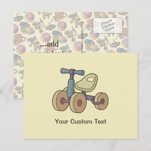 Spielzeugbike Postkarte (Vorne/Hinten)