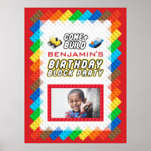 Spielzeugblock Bauthema Geburtstagsparty