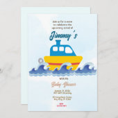 Spielzeugboat Kinderdusche Einladung (Vorne/Hinten)