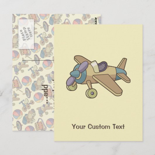 Spielzeugflugzeug Postkarte (Vorne/Hinten)