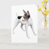 Spielzeugfox Terrier Grußkarte Karte (Gelbe Blume)