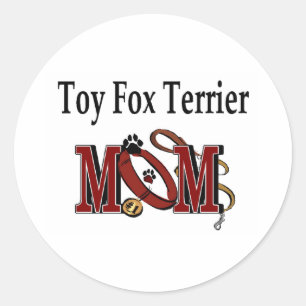 Spielzeugfox-Terrier-Mama-Aufkleber Runder Aufkleber