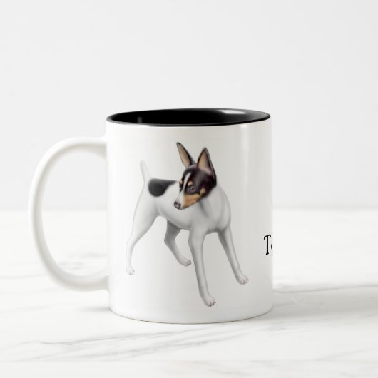 Spielzeugfox-Terrier-Tasse Zweifarbige Tasse (Links)