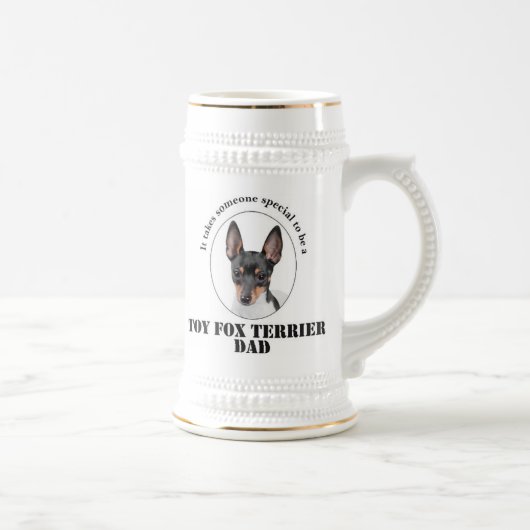 Spielzeugfox-Terrier-Vater Stein Bierglas (Rechts)