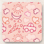 Spielzeughintergrund Getränkeuntersetzer (Vorderseite)