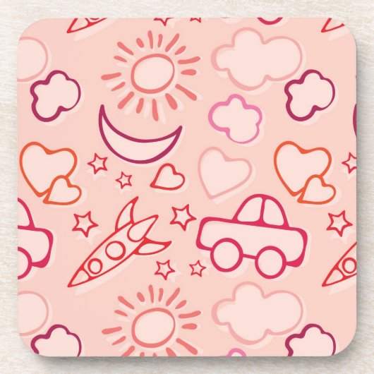 Spielzeughintergrund Getränkeuntersetzer (Vorderseite)