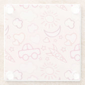 Spielzeughintergrund Glasuntersetzer (Rückseite)