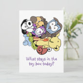 Spielzeugkasten für die Einladung (Stehend Vorderseite)