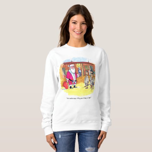 Spielzeugmacherfrauen weißes Sweatshirt (Vorne ganz)