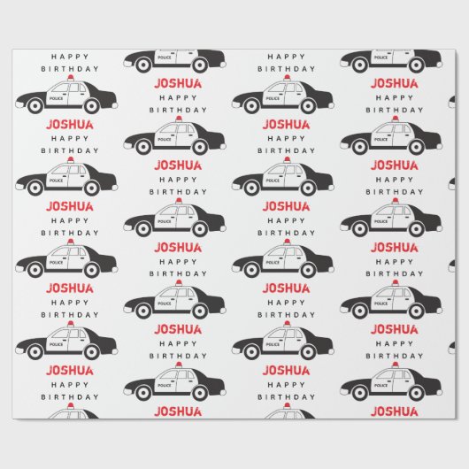 Spielzeugpolizei Individuelle Name Kindergeburtsta Geschenkpapier (Flach)