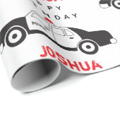 Spielzeugpolizei Individuelle Name Kindergeburtsta Geschenkpapier (Rolleneckpunkt)