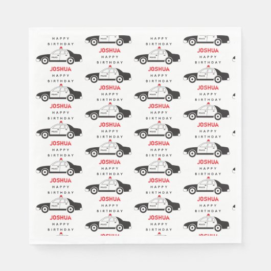 Spielzeugpolizei Individuelle Name Kindergeburtsta Serviette (Vorderseite)