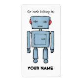 Spielzeugrobot-Buchzeichen-Label (Vorne)