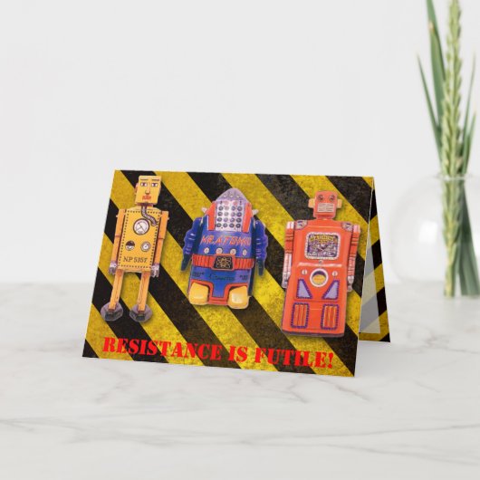 Spielzeugrobot Custom Birthday Card Karte (Vorderseite)