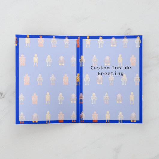 Spielzeugrobot Custom Grußkarte Karte (Innenseite)