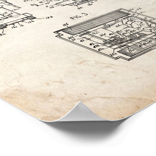 Spielzeugrobot-Patent - Altes Aussehen Poster (Ecke)