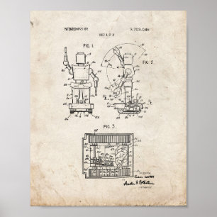 Spielzeugrobot-Patent - Altes Aussehen Poster