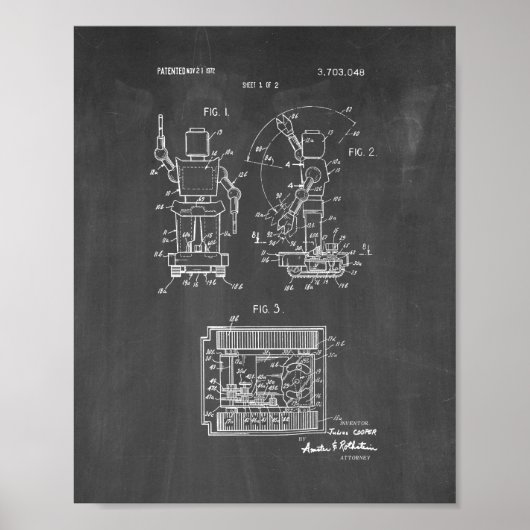 Spielzeugrobot-Patent - Chalkboard Poster (Vorne)